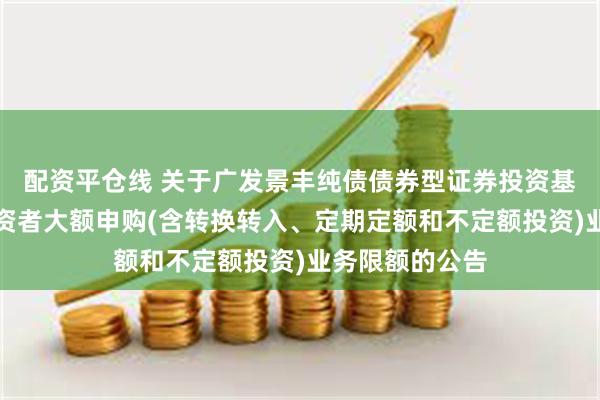 配资平仓线 关于广发景丰纯债债券型证券投资基金调整个人投资者大额申购(含转换转入、定期定额和不定额投资)业务限额的公告