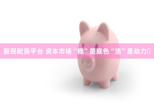 股民配资平台 资本市场“稳”是底色“活”是动力​