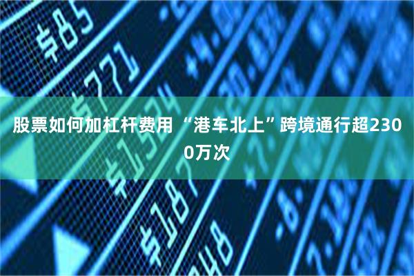 股票如何加杠杆费用 “港车北上”跨境通行超2300万次