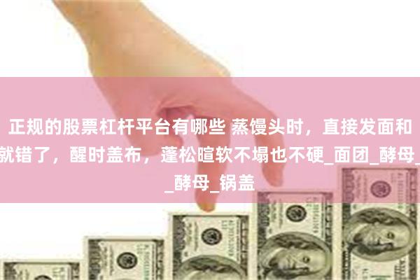 正规的股票杠杆平台有哪些 蒸馒头时，直接发面和上锅就错了，醒时盖布，蓬松暄软不塌也不硬_面团_酵母_锅盖