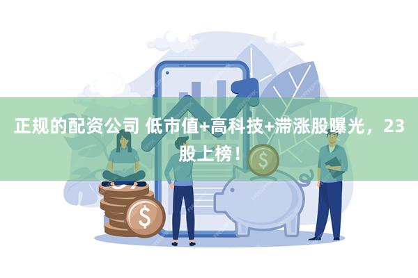 正规的配资公司 低市值+高科技+滞涨股曝光，23股上榜！