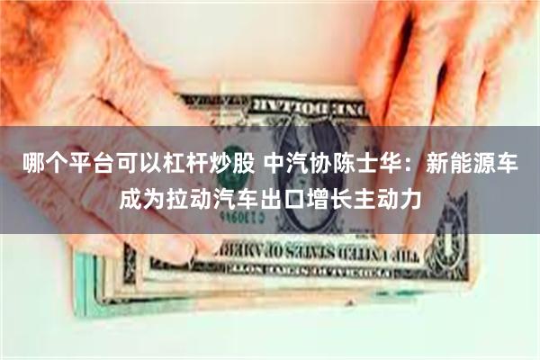 哪个平台可以杠杆炒股 中汽协陈士华：新能源车成为拉动汽车出口增长主动力